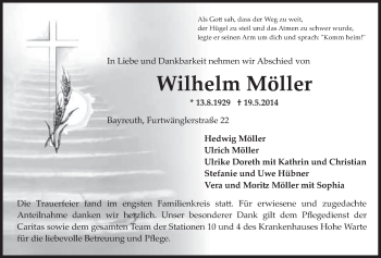 Anzeige von Wilhelm Möller von Nordbayerischer Kurier