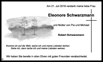 Traueranzeigen Von Eleonore Schwarzmann Nordbayerischer Kurier