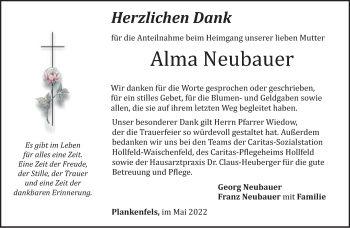 Traueranzeigen Von Alma Neubauer Nordbayerischer Kurier