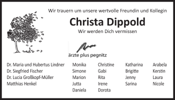 Anzeige von Christa Dippold von Nordbayerischer Kurier