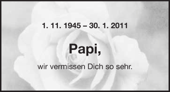 Anzeige von Papi  von Nordbayerischer Kurier