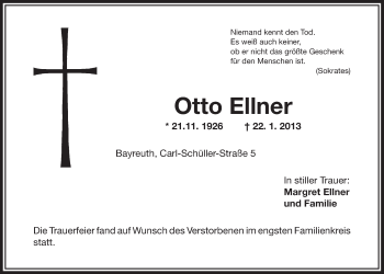 Anzeige von Otto Ellner von Nordbayerischer Kurier