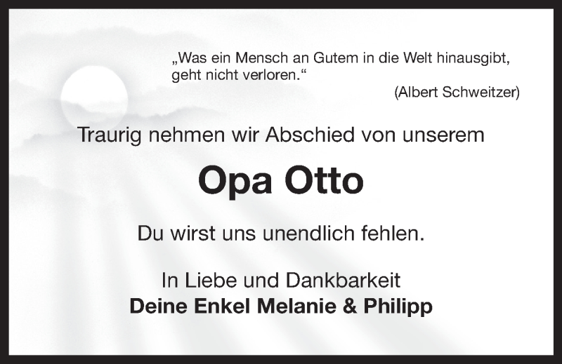  Traueranzeige für Otto Ellner vom 02.02.2013 aus Nordbayerischer Kurier