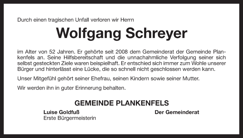  Traueranzeige für Wolfgang Schreyer vom 16.02.2013 aus Nordbayerischer Kurier