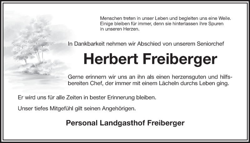  Traueranzeige für Herbert Freiberger vom 21.02.2013 aus Nordbayerischer Kurier