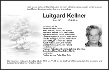 Anzeige von Lutigard Kellner von Nordbayerischer Kurier