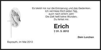 Anzeige von Erich Eisele von Nordbayerischer Kurier