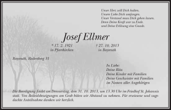 Anzeige von Josef Ellmer von Nordbayerischer Kurier