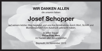Anzeige von Josef Schopper von Nordbayerischer Kurier