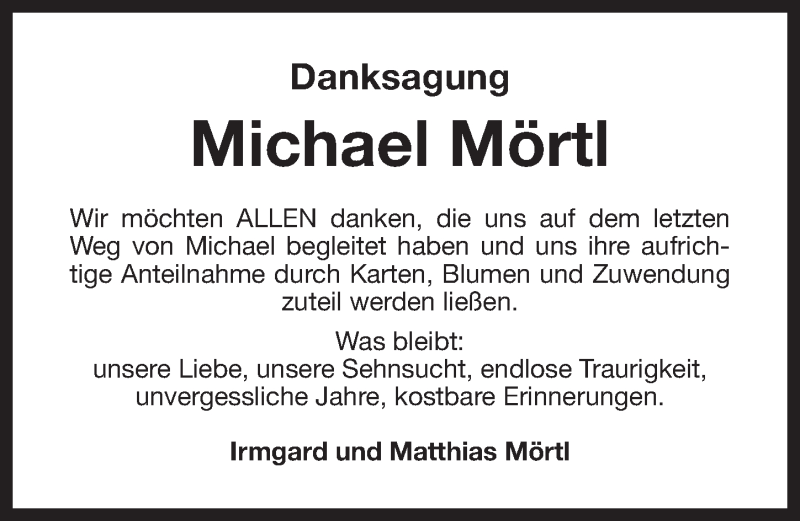  Traueranzeige für Michael Mörtl vom 23.11.2013 aus Nordbayerischer Kurier