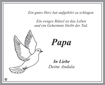 Anzeige von Joachim Scheuba von Nordbayerischer Kurier