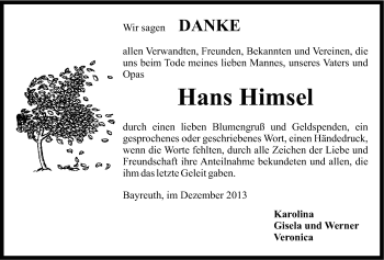 Anzeige von Hans Himsel von Nordbayerischer Kurier