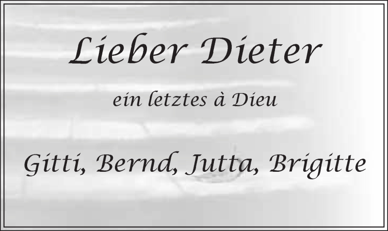  Traueranzeige für Dietrich Hopp vom 04.01.2014 aus Nordbayerischer Kurier