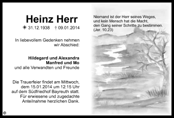 Anzeige von Heinz Herr von Nordbayerischer Kurier