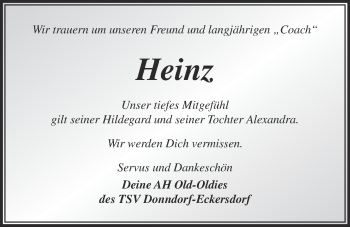 Anzeige von Heinz Herr von Nordbayerischer Kurier