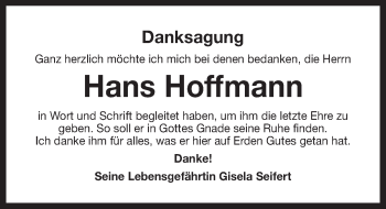 Anzeige von Hans Hoffmann von Nordbayerischer Kurier