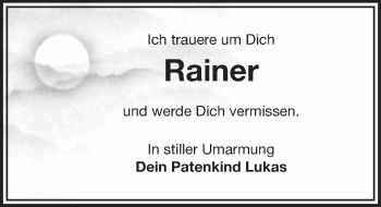 Anzeige von Rainer Rolle von Nordbayerischer Kurier
