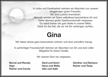 Anzeige von Regina Maisel von Nordbayerischer Kurier