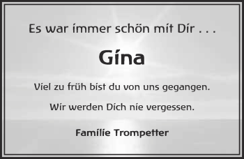 Anzeige von Regina Maisel von Nordbayerischer Kurier