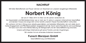 Anzeige von Norbert König von Nordbayerischer Kurier