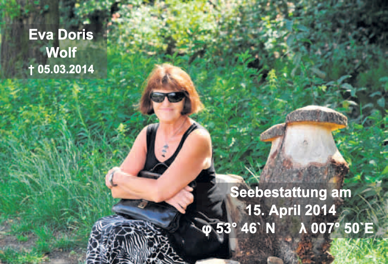  Traueranzeige für Eva Doris Wolf  vom 26.04.2014 aus Nordbayerischer Kurier