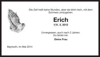 Anzeige von Erich Eisele von Nordbayerischer Kurier