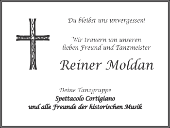 Anzeige von Reiner Moldan von Nordbayerischer Kurier