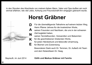 Anzeige von Horst Gräbner von Nordbayerischer Kurier