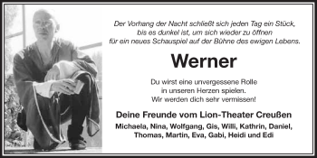 Anzeige von Werner Lutz von Nordbayerischer Kurier