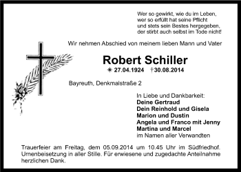 Anzeige von Robert Schiller von Nordbayerischer Kurier