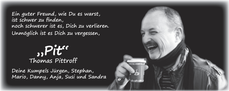  Traueranzeige für Thomas Pittroff vom 06.09.2014 aus Nordbayerischer Kurier