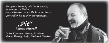 Anzeige von Thomas Pittroff von Nordbayerischer Kurier