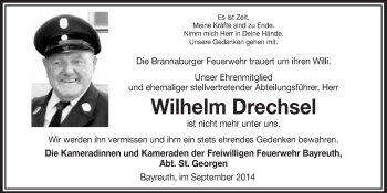 Anzeige von Wilhelm Drechsel von Nordbayerischer Kurier