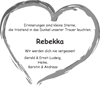 Anzeige von Rebekka Reihl von Nordbayerischer Kurier