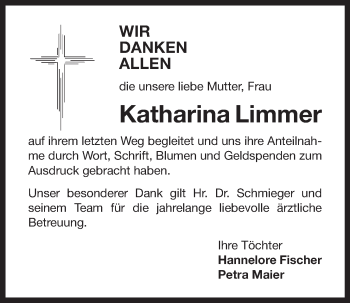 Anzeige von Katharina Limmer von Nordbayerischer Kurier