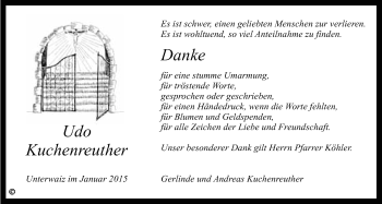 Anzeige von Udo Kuchenreuther von Nordbayerischer Kurier