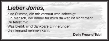 Anzeige von Jonas Paulsen von Nordbayerischer Kurier