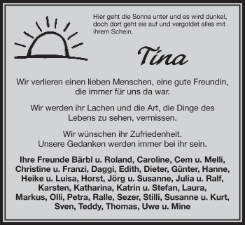 Anzeige von Christina Abend von Nordbayerischer Kurier