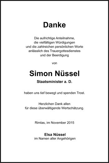 Anzeige von Simon Nüssel von Nordbayerischer Kurier