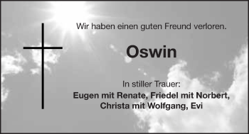 Anzeige von Oswin Zettlmeißl von Nordbayerischer Kurier