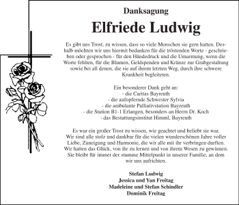 Anzeige von Elfriede Ludwig von Nordbayerischer Kurier