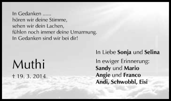 Anzeige von Thomas Muthweiler von Nordbayerischer Kurier