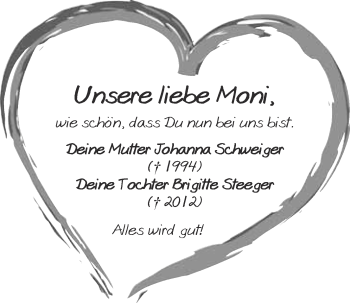Anzeige von Monika Steeger von Nordbayerischer Kurier