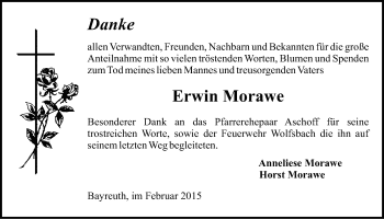 Anzeige von Erwin Morawe von Nordbayerischer Kurier