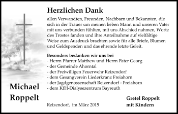 Anzeige von Michael Roppelt von Nordbayerischer Kurier