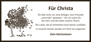Anzeige von Christa Dippold von Nordbayerischer Kurier