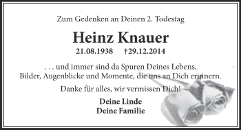 Anzeige von Heinz Knauer von Nordbayerischer Kurier