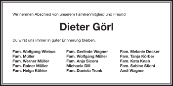 Anzeige von Dieter Görl von Nordbayerischer Kurier