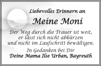 Anzeige von Moni  von Nordbayerischer Kurier