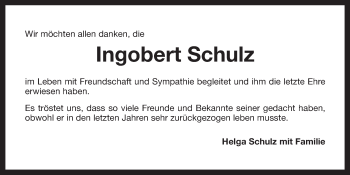 Anzeige von Ingobert Schulz von Nordbayerischer Kurier